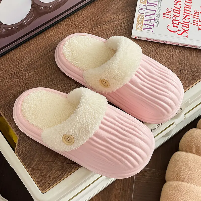 Thick-Sole Cotton Slippers for Men Women Winter Warm Waterproof - Image 4