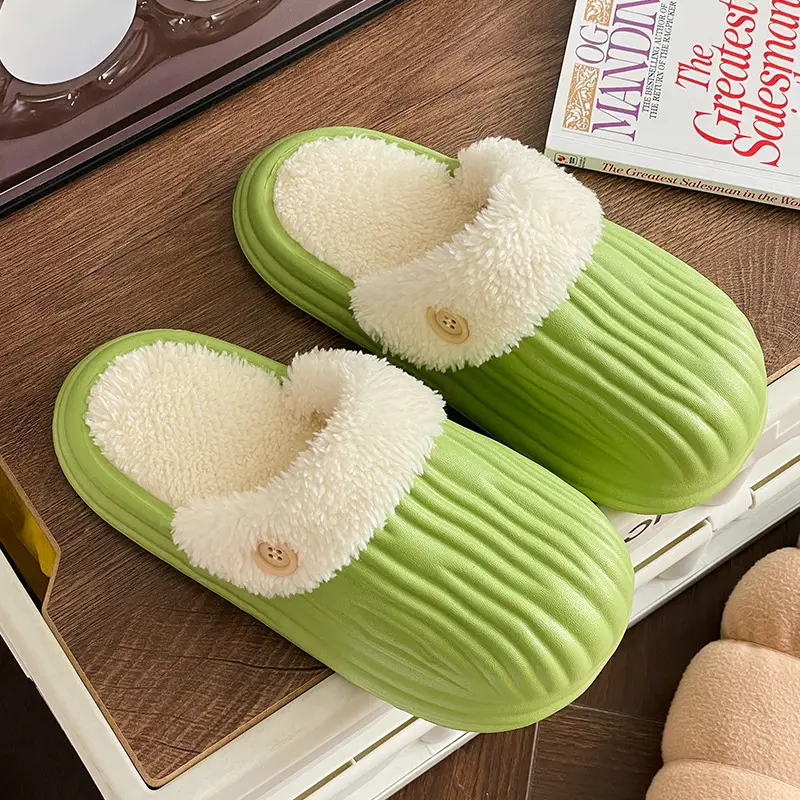 Thick-Sole Cotton Slippers for Men Women Winter Warm Waterproof - Image 6