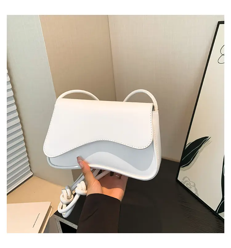 Women's White Shoulder Crossbody Bag Black Top - Image 2