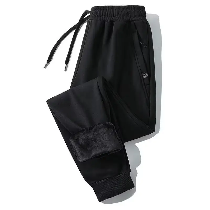 Men Fleece Leg Trousers Black Warm Casual Winter - Image 8