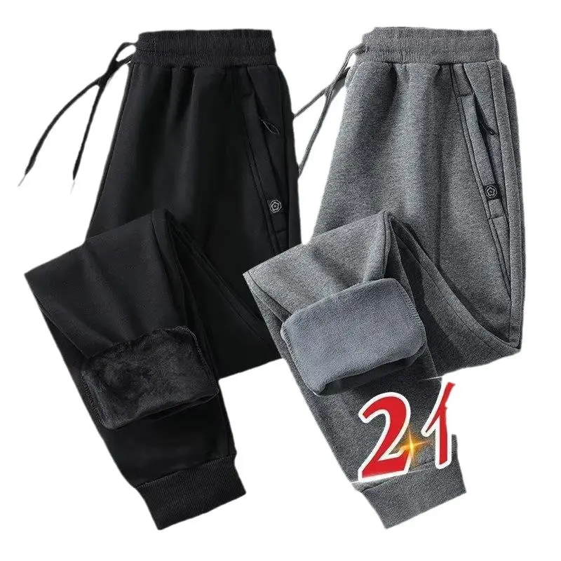 Men Fleece Leg Trousers Black Warm Casual Winter - Image 9