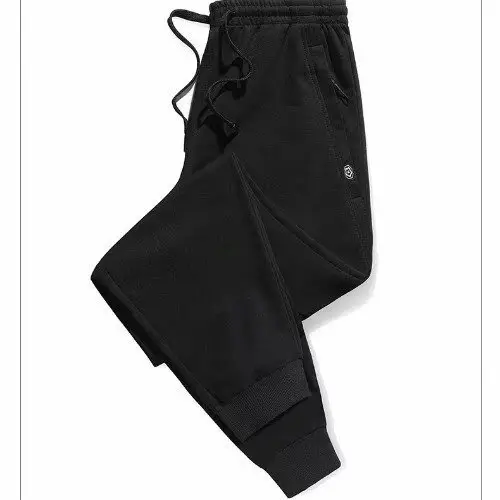 Men Fleece Leg Trousers Black Warm Casual Winter — feature 10