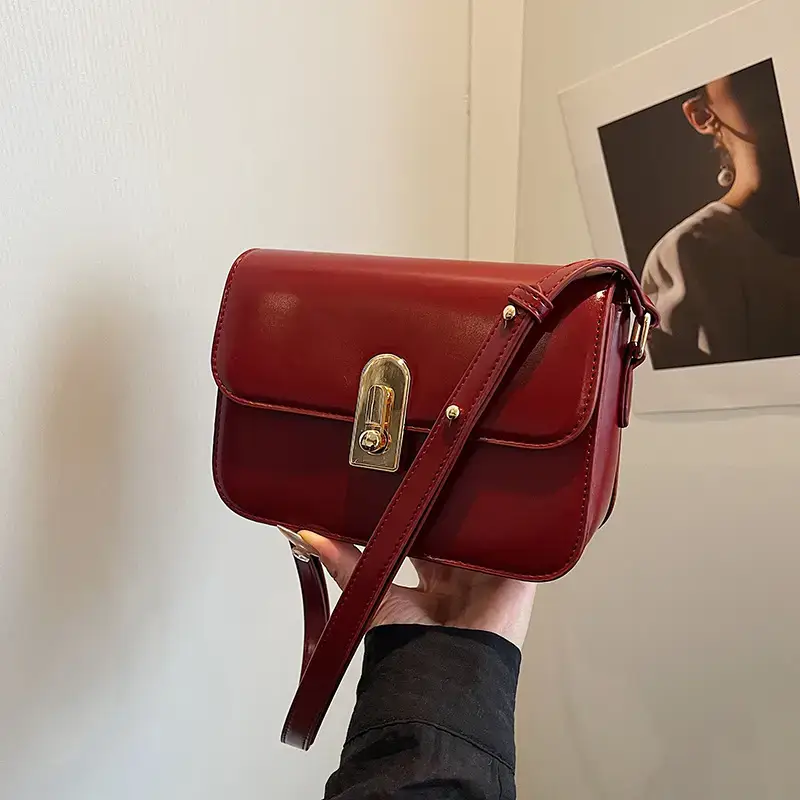 Black Retro Crossbody Bag Women's Autumn