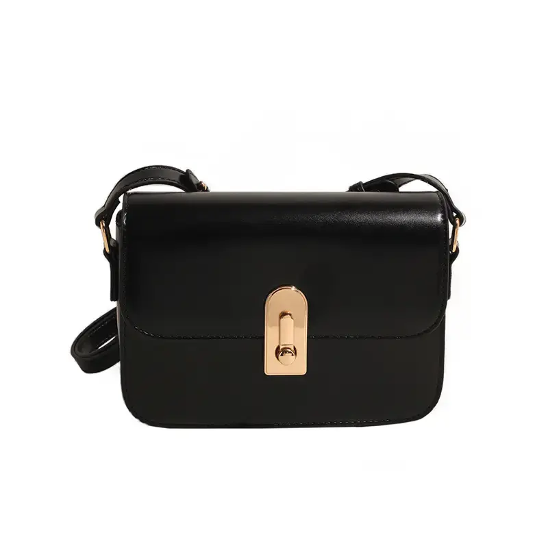 Black Retro Crossbody Bag Women's Autumn