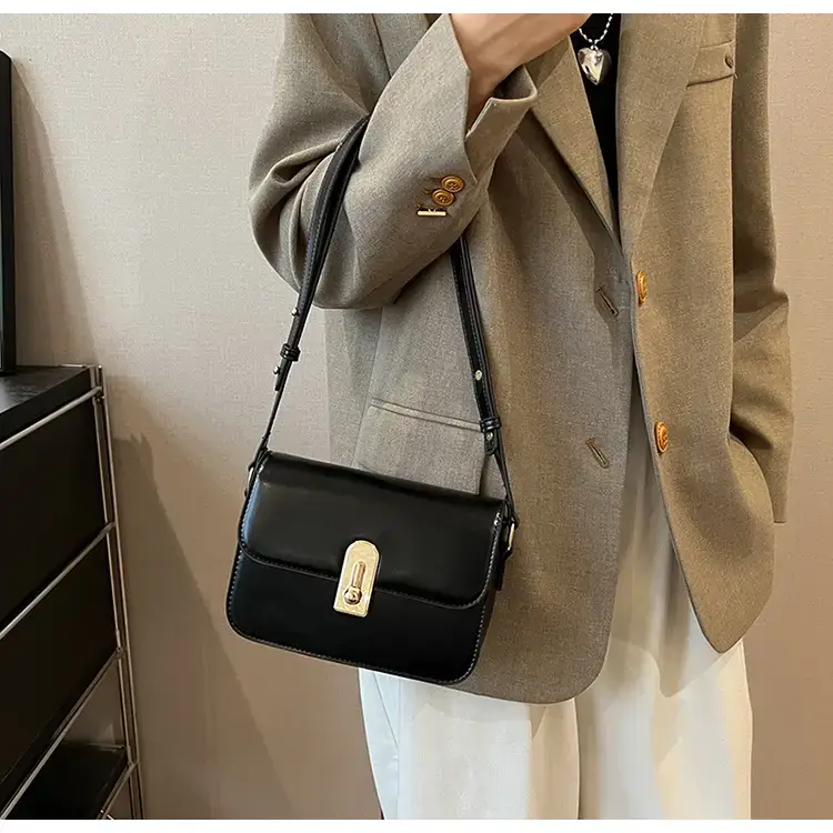 Black Retro Crossbody Bag Women's Autumn — feature 13