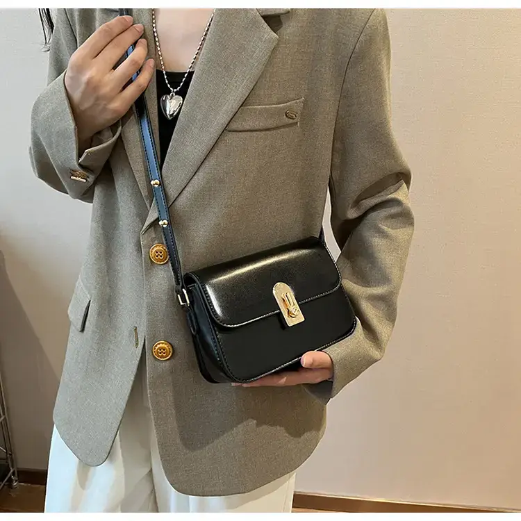 Black Retro Crossbody Bag Women's Autumn — feature 14