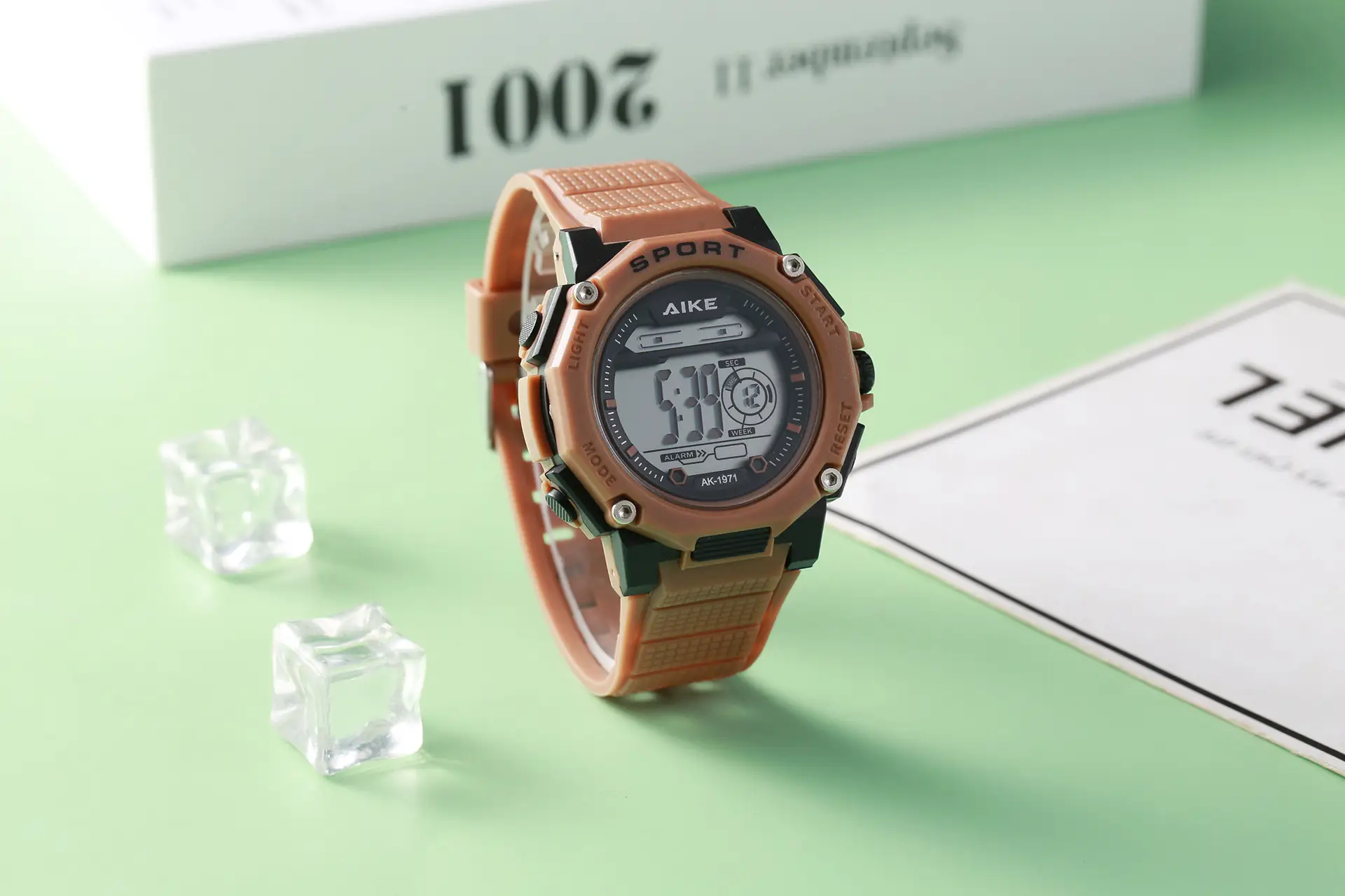 Men's Black Digital Alarm Watch with Water Resistant Sports Band - Image 3