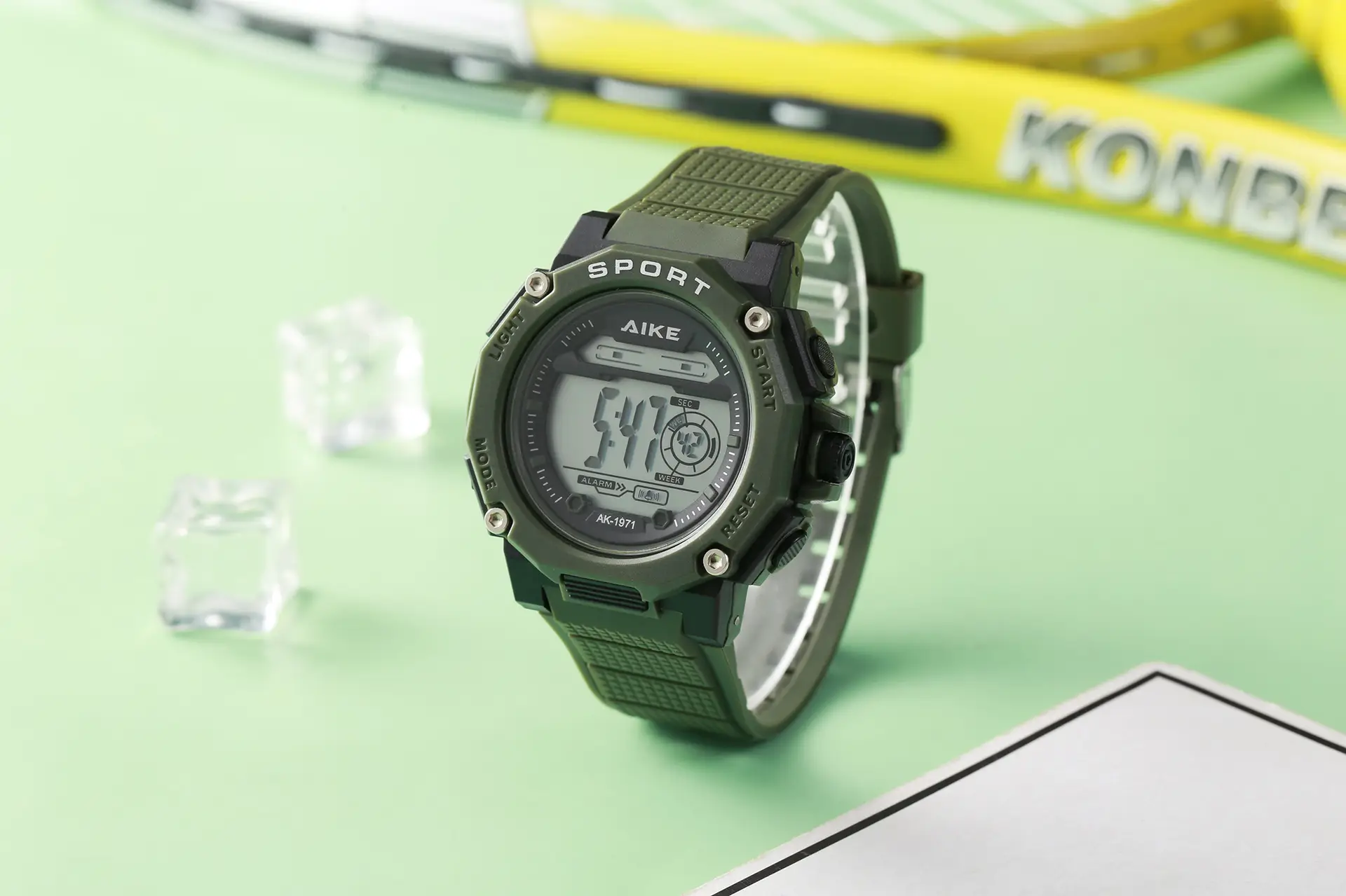 Men's Black Digital Alarm Watch with Water Resistant Sports Band - Image 4
