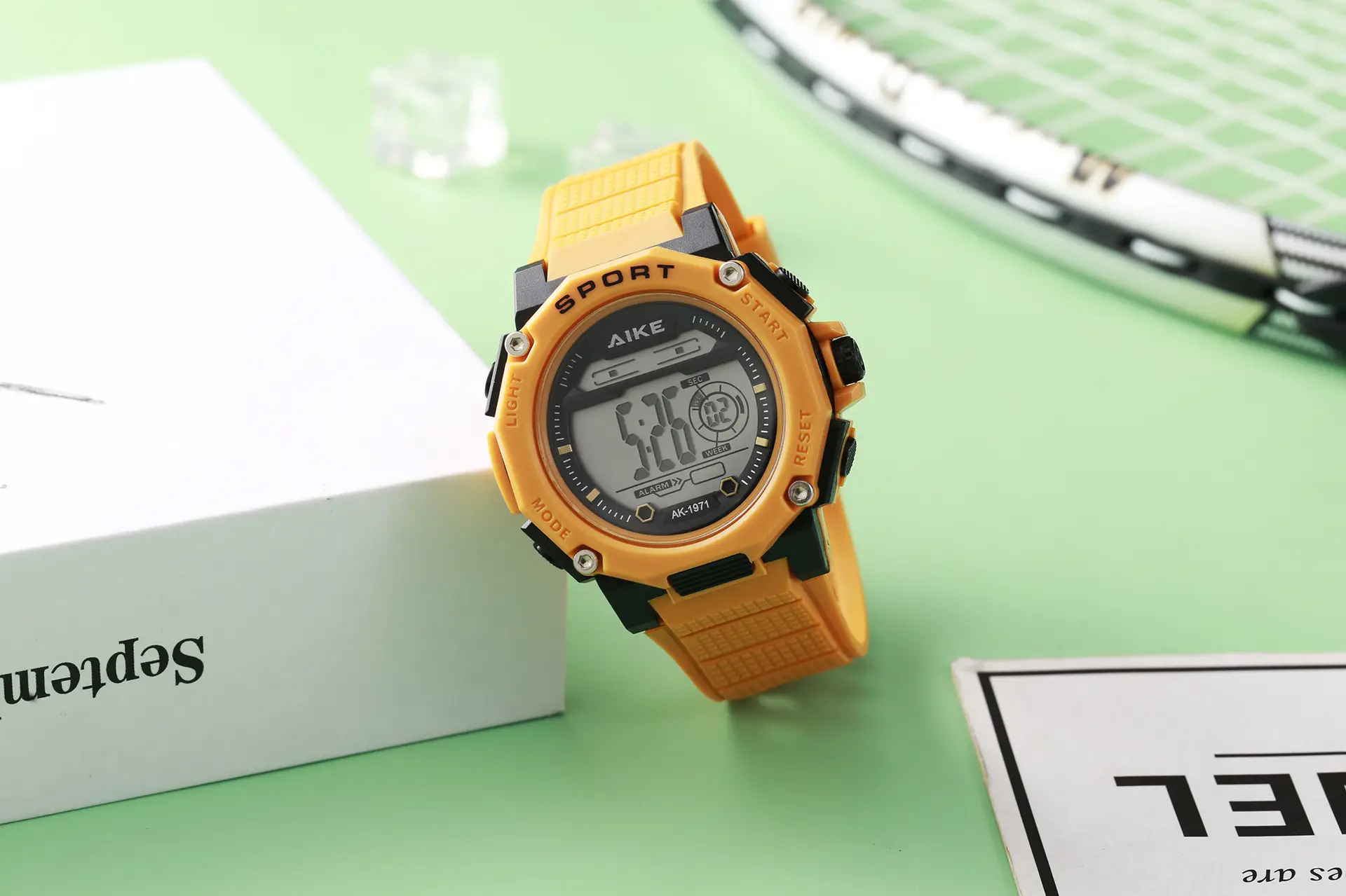 Men's Black Digital Alarm Watch with Water Resistant Sports Band - Image 6