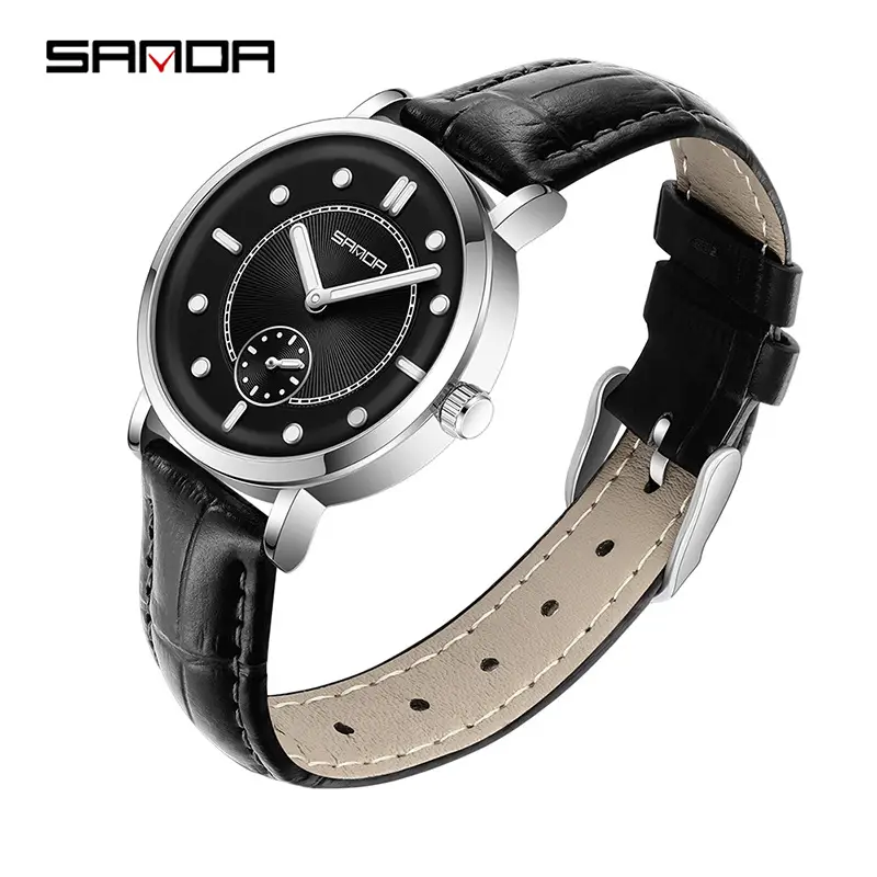 Sanda Black Silicone Strap Quartz Watch for Teenagers - Image 11
