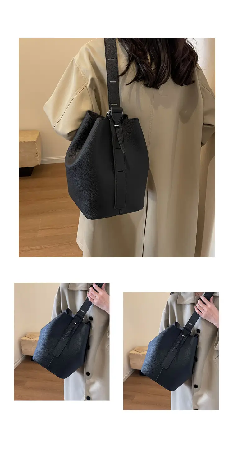Brown French Large Capacity Shoulder Bag — feature 19