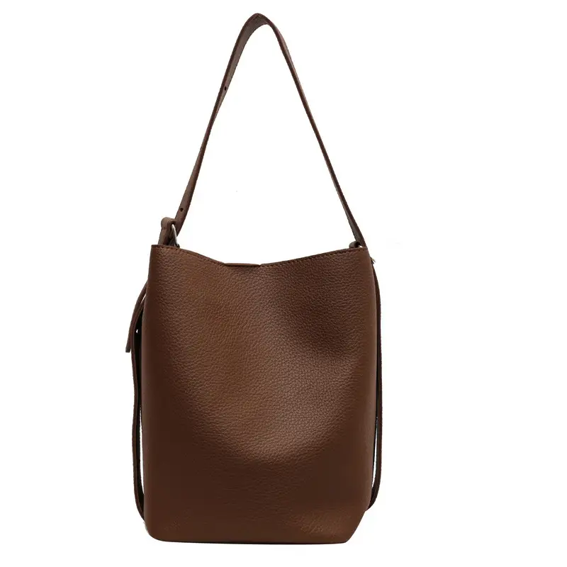 Brown French Large Capacity Shoulder Bag - Image 2