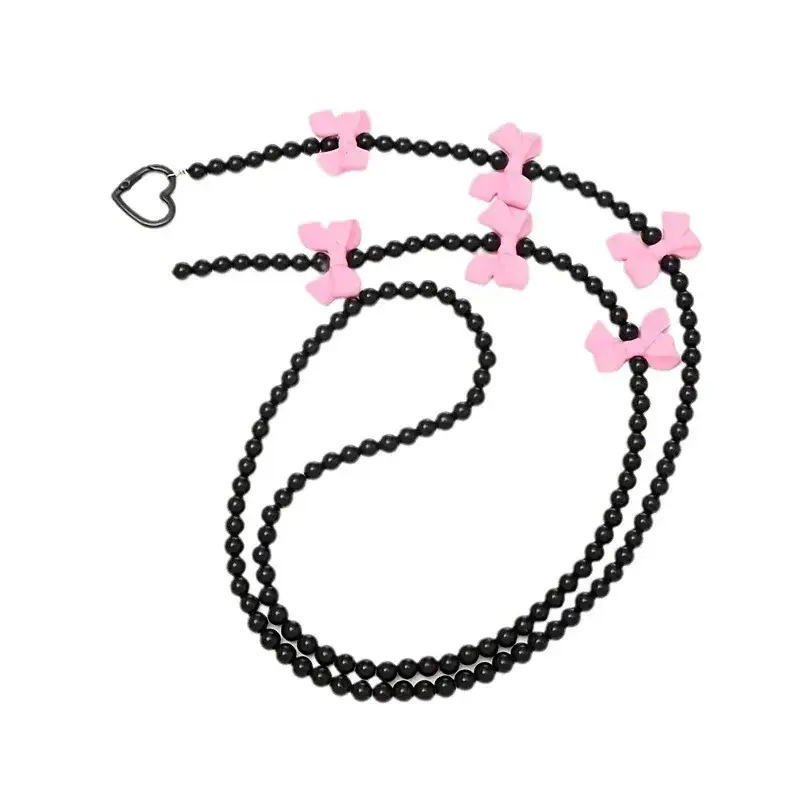 Pink Bow Crossbody Phone Lanyard with Anti-Drop Design
