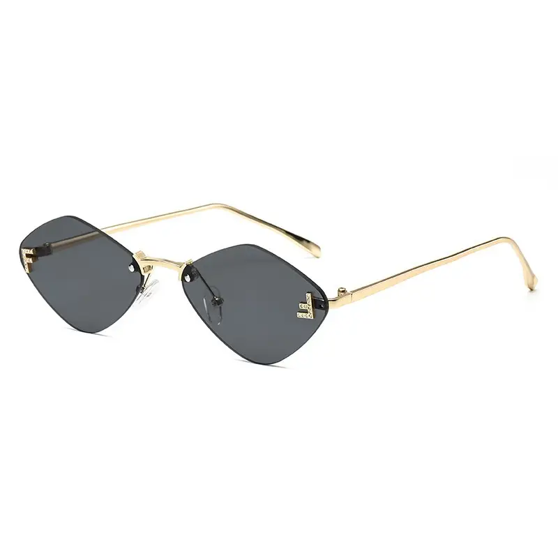 New Frameless Sunglasses Diamond Letter F High Fashion European Small Frame - Image 14