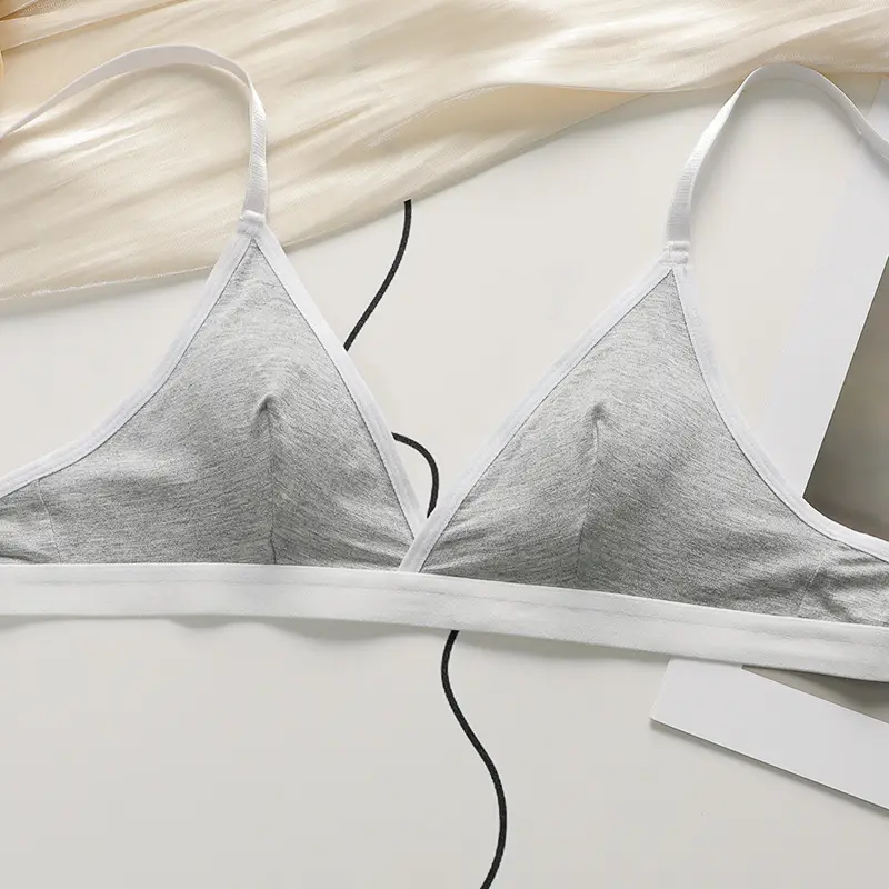 European and American Foreign Trade French Sexual Beautiful Back Bra suit No Steel Ring Sports Triangle Cup No Chest Pad Wrap Underwear for Women — feature 11