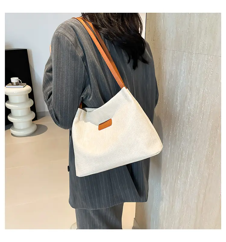Women's Canvas Shoulder Bag 2024 New Solid Color — feature 16