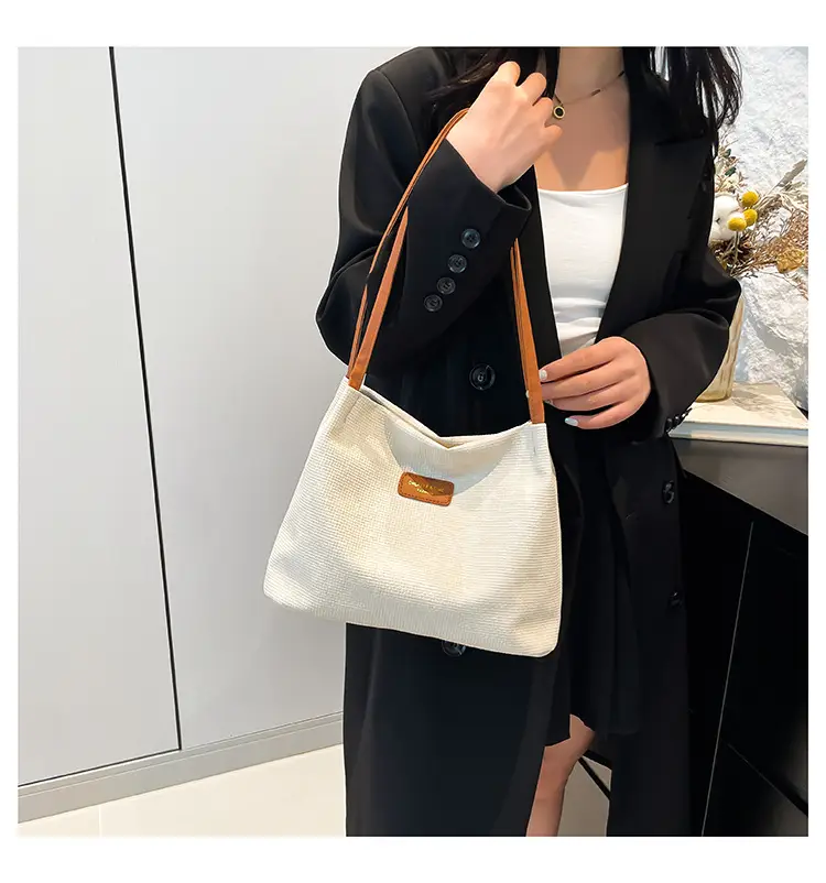 Women's Canvas Shoulder Bag 2024 New Solid Color — feature 20