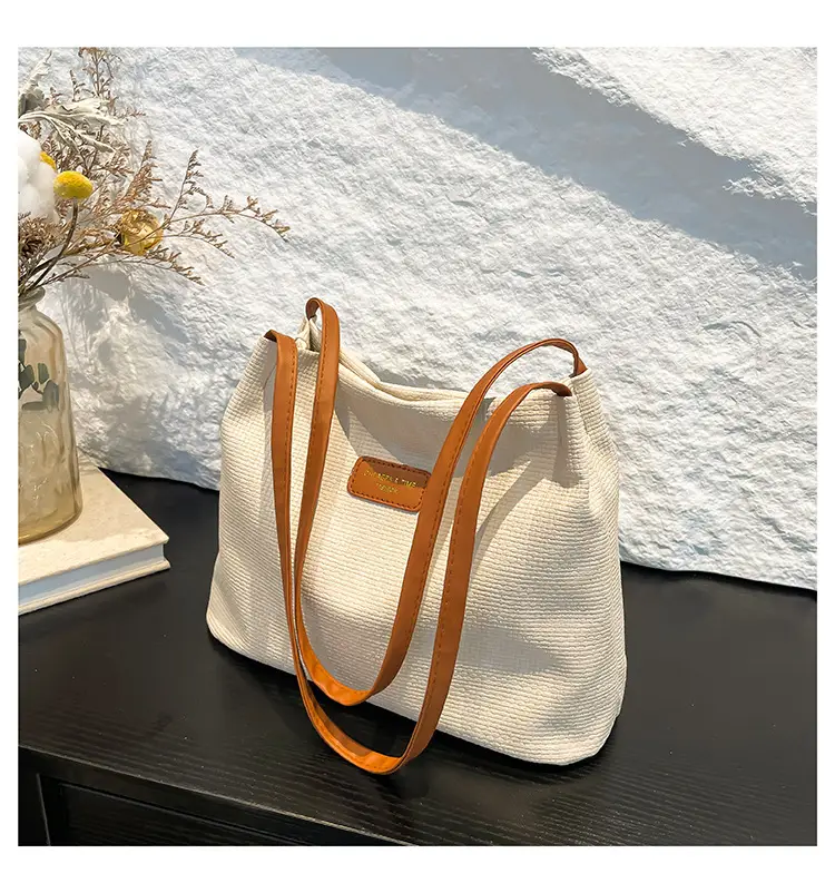 Women's Canvas Shoulder Bag 2024 New Solid Color — feature 25