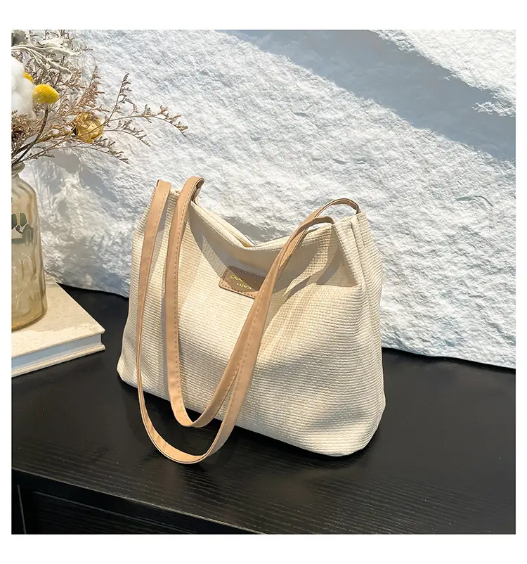 Women's Canvas Shoulder Bag 2024 New Solid Color — feature 26