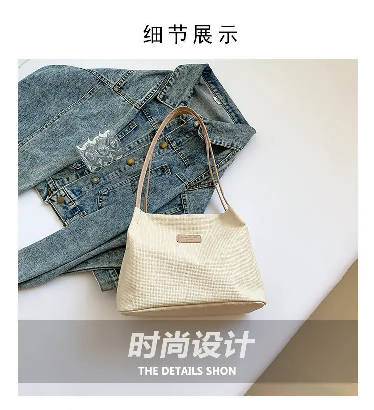 Women's Canvas Shoulder Bag 2024 New Solid Color — feature 4
