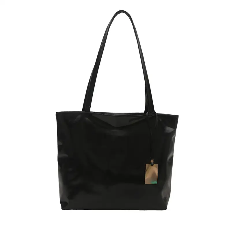 Women's 2024 Textured Shoulder Tote Bag Silver Large Capacity