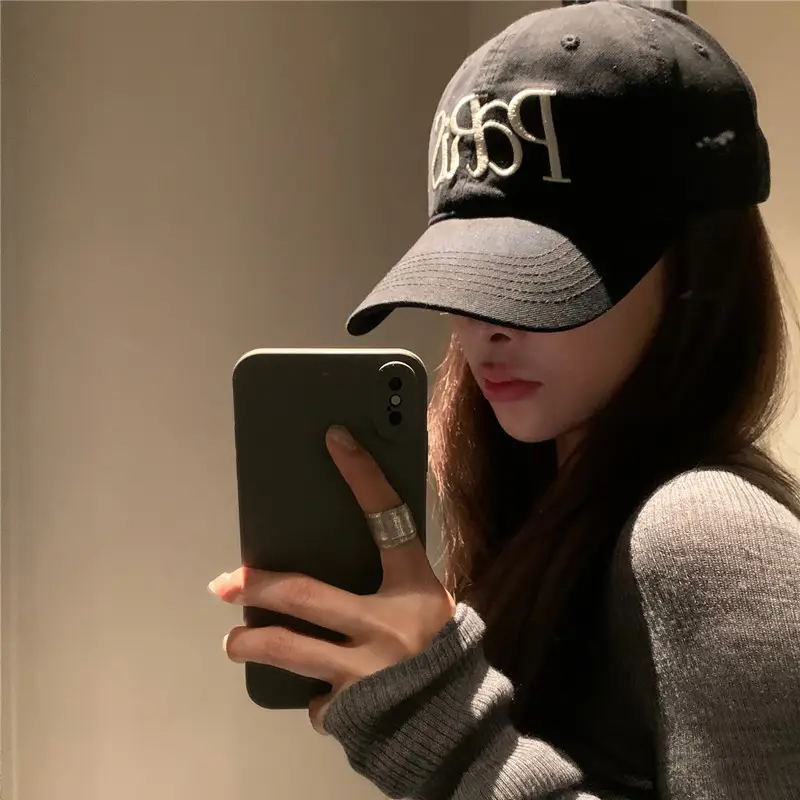 Paris Embroidered Black Cap for Men Women - Image 7