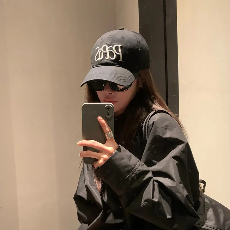 Paris Embroidered Black Cap for Men Women - Image 9