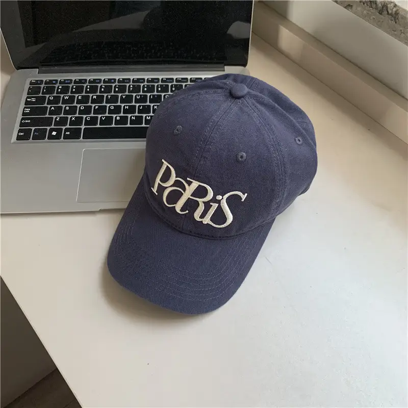 Paris Embroidered Black Cap for Men Women - Image 2