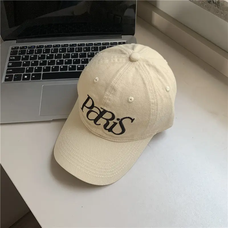 Paris Embroidered Black Cap for Men Women - Image 3