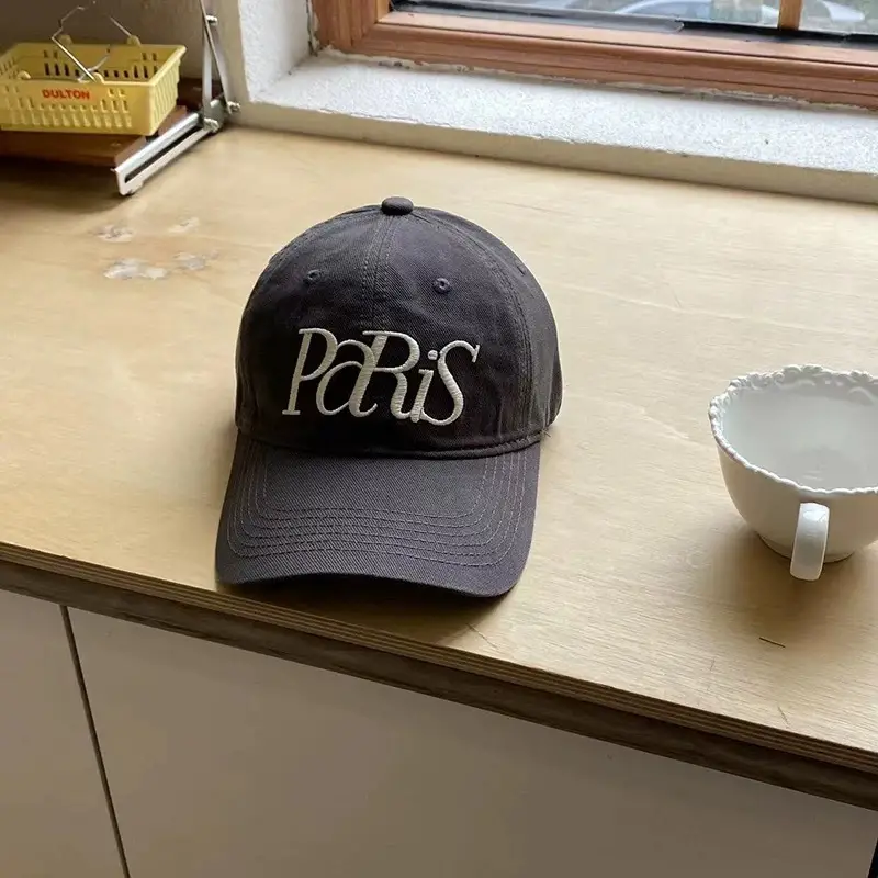 Paris Embroidered Black Cap for Men Women - Image 5