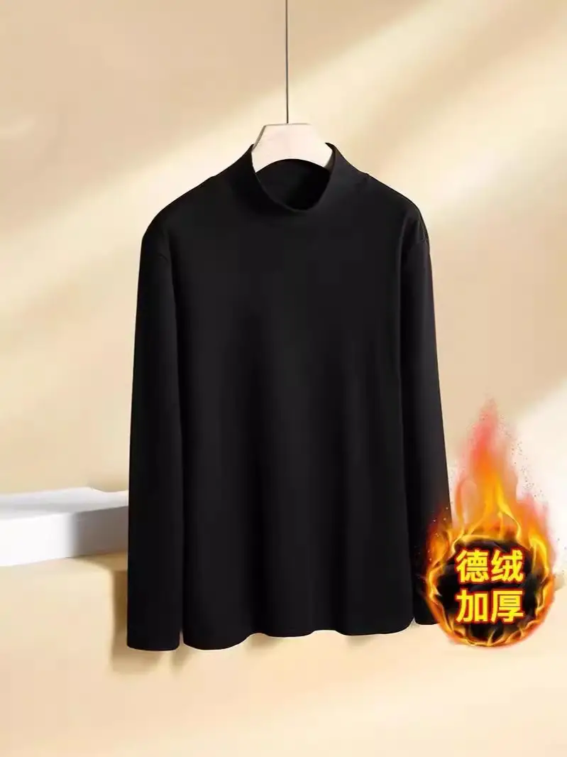 Men's Velvet Thermal Top Dark Green High Quality Outerwear - Image 9