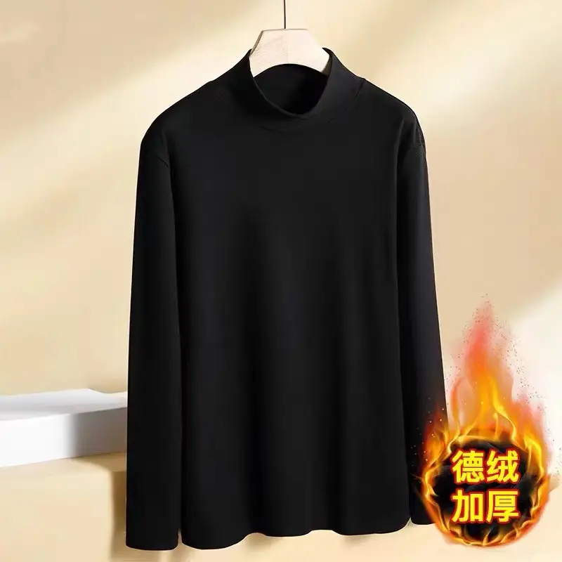 Men's Velvet Thermal Top Dark Green High Quality Outerwear — feature 6
