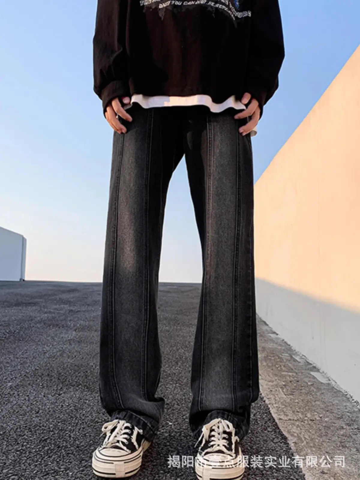Men's Retro Washed Stitching Jeans American Style - Image 4