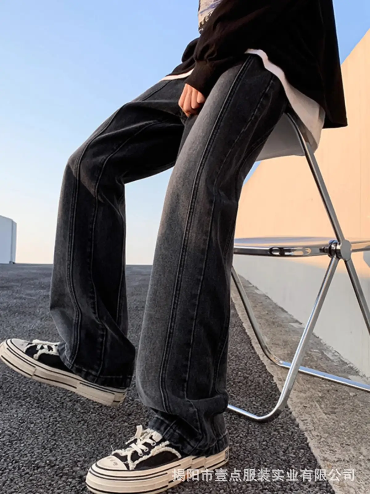 Men's Retro Washed Stitching Jeans American Style - Image 5