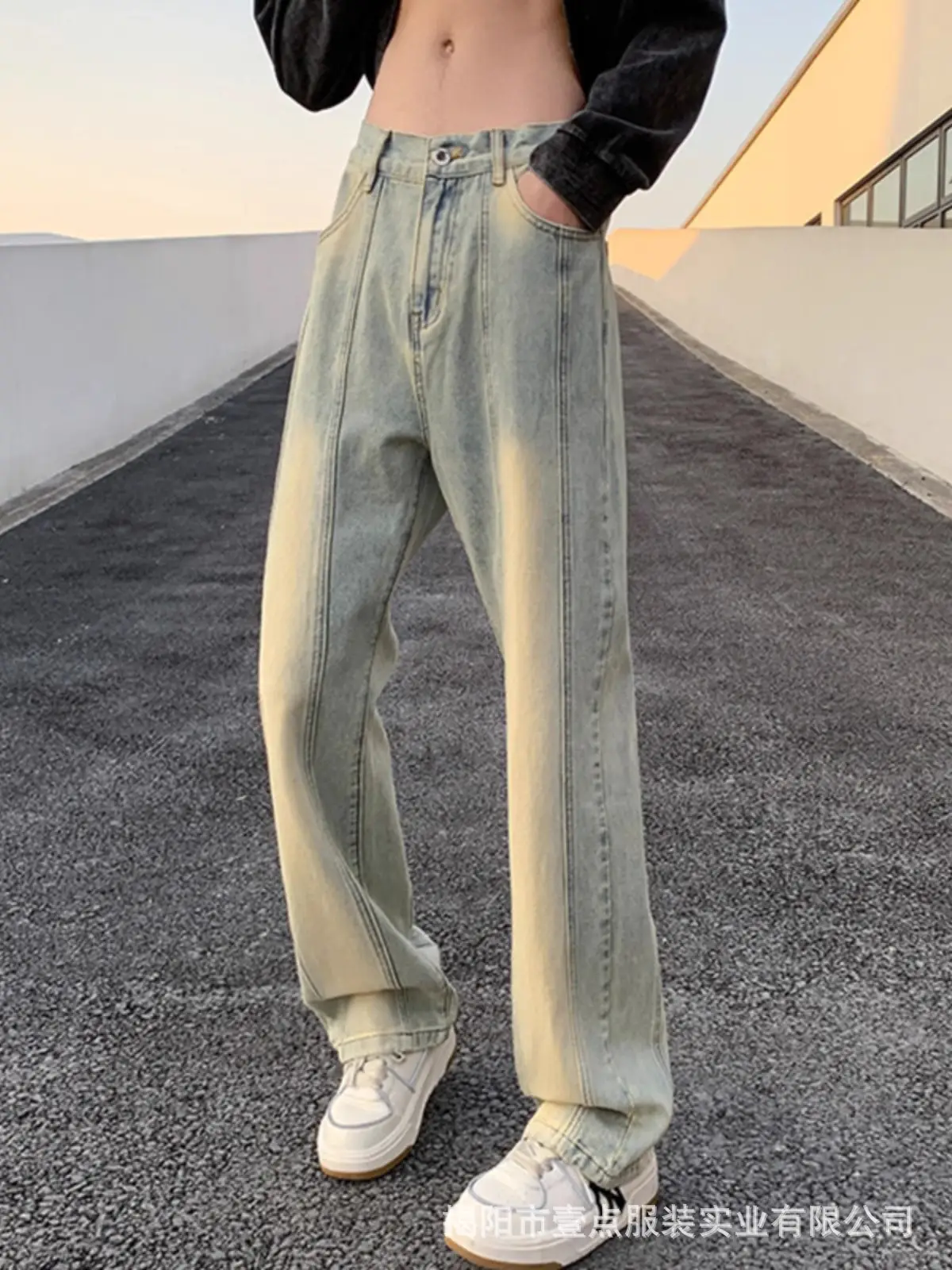 Men's Retro Washed Stitching Jeans American Style - Image 6
