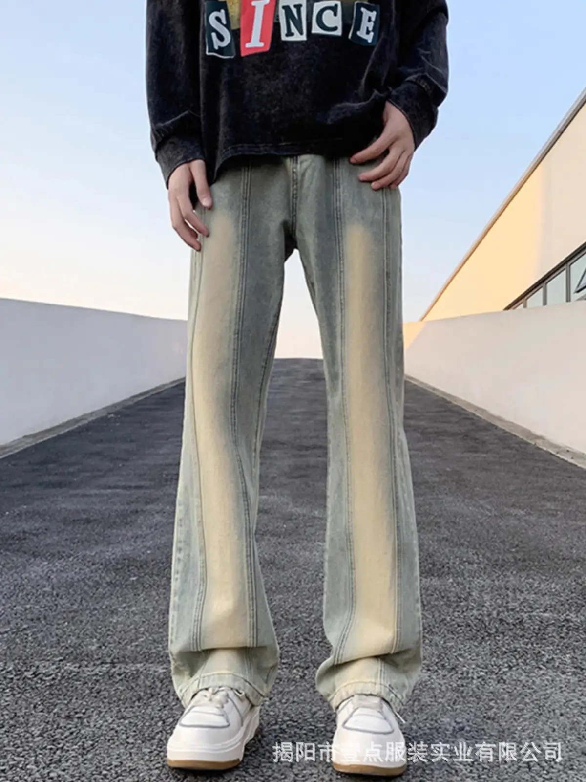 Men's Retro Washed Stitching Jeans American Style - Image 7
