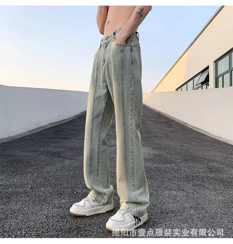 Men's Retro Washed Stitching Jeans American Style — feature 10