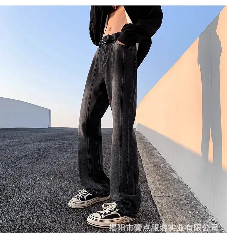 Men's Retro Washed Stitching Jeans American Style — feature 15