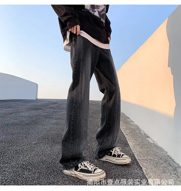 Men's Retro Washed Stitching Jeans American Style — feature 16