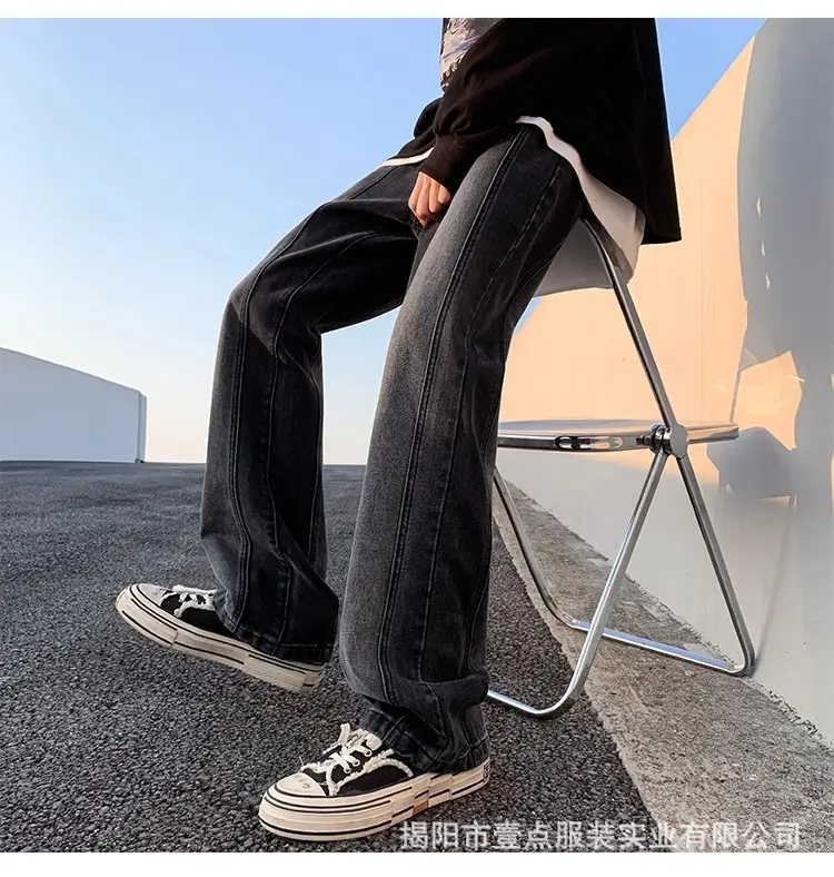 Men's Retro Washed Stitching Jeans American Style — feature 17