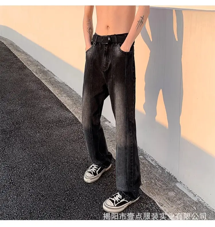 Men's Retro Washed Stitching Jeans American Style — feature 18