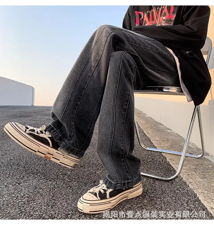 Men's Retro Washed Stitching Jeans American Style — feature 20