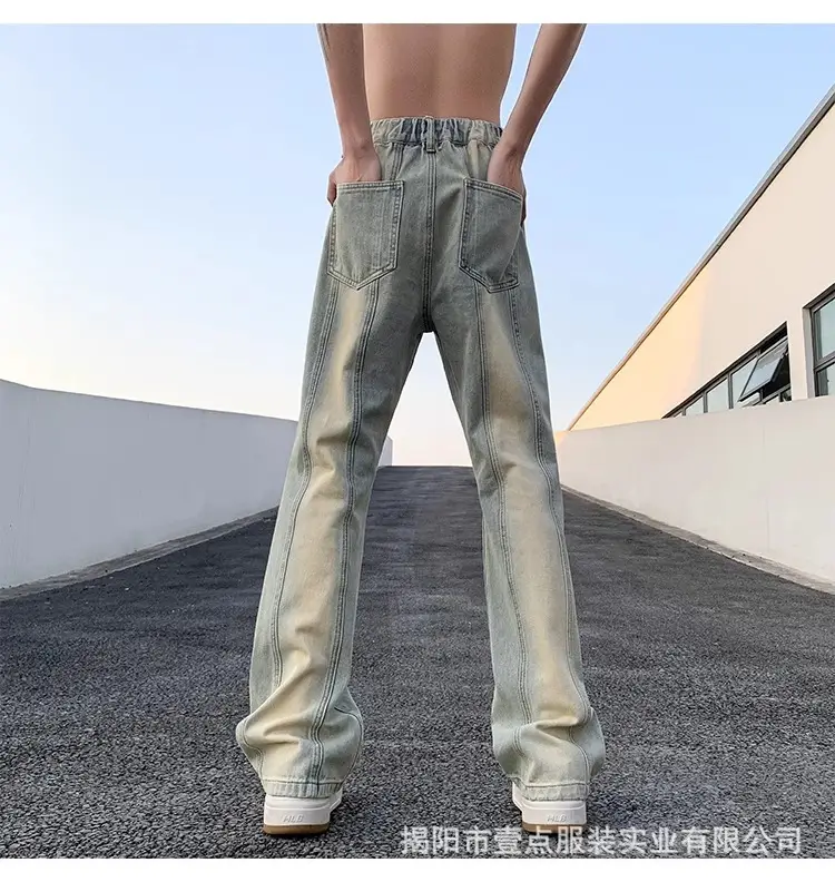 Men's Retro Washed Stitching Jeans American Style — feature 8