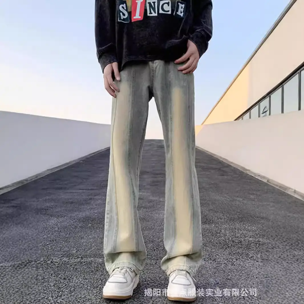 Men's Retro Washed Stitching Jeans American Style - Image 2