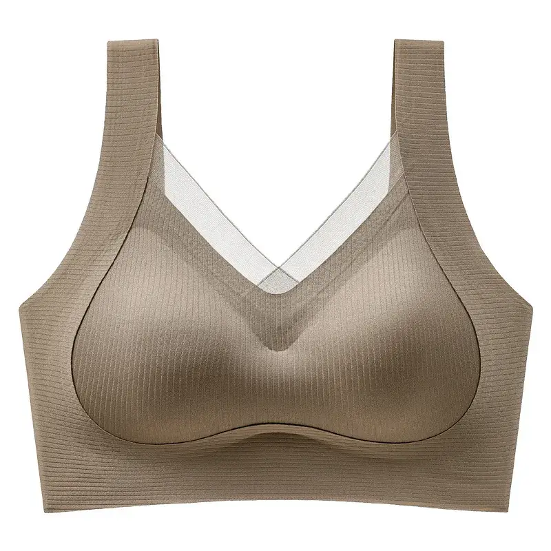 White Rimless Mesh Push-Up Vest Bra for Women - Image 9