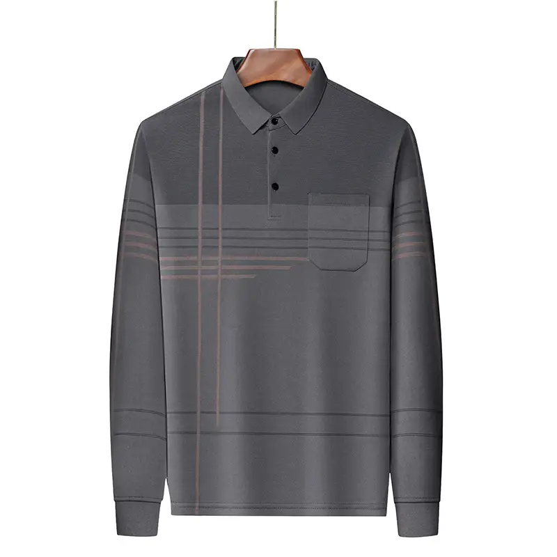Men's Olive Green Polo Shirt with Stripes - Image 10