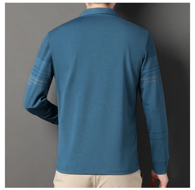 Men's Olive Green Polo Shirt with Stripes — feature 16