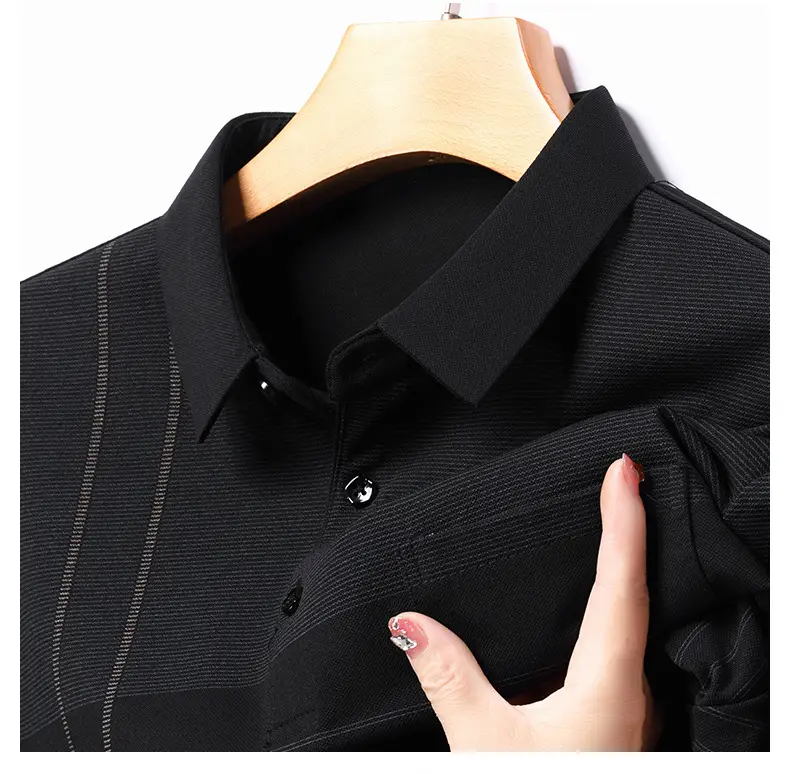 Men's Olive Green Polo Shirt with Stripes — feature 22