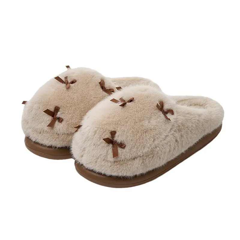 Stuffed Cotton Slippers for Women in Winter, Indoor Non-Slip Thick-Soled Fur Slippers, Autumn and Winter Home Cotton Slippers, Warm Home Slippers - Image 11
