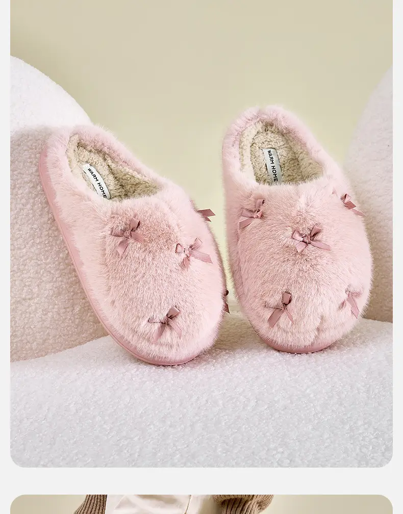 Stuffed Cotton Slippers for Women in Winter, Indoor Non-Slip Thick-Soled Fur Slippers, Autumn and Winter Home Cotton Slippers, Warm Home Slippers — feature 11